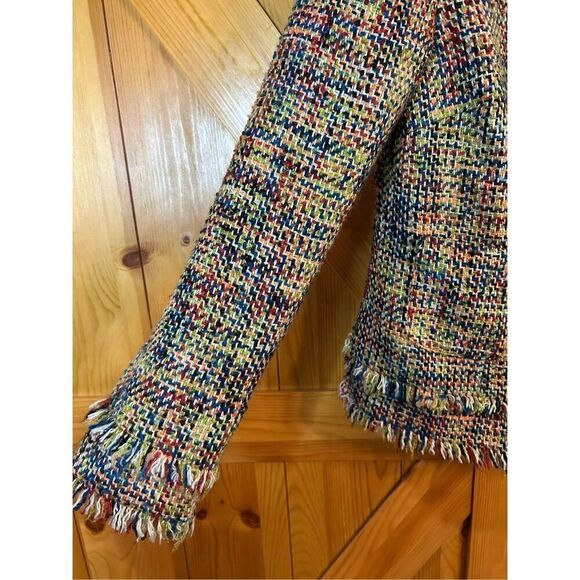 Oscar de la Renta Multicolored Blazer Size 8 Wool Blend (0578) - Picture 3 of 8